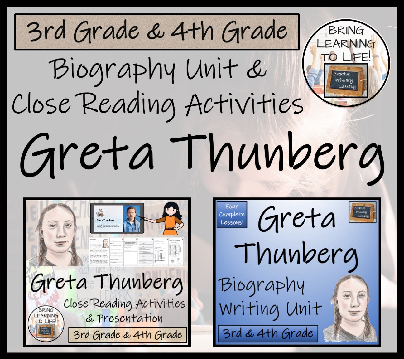 Greta Thunberg Close Reading & Biography Bundle | 3rd Grade & 4th Grade