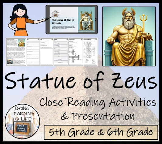 Statue of Zeus in Olympia Close Reading Activities | 5th Grade & 6th Grade