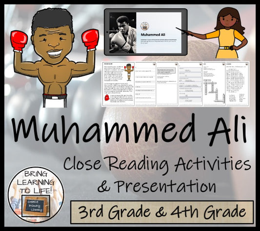 Muhammed Ali Close Reading Comprehension Activities | 3rd Grade & 4th Grade