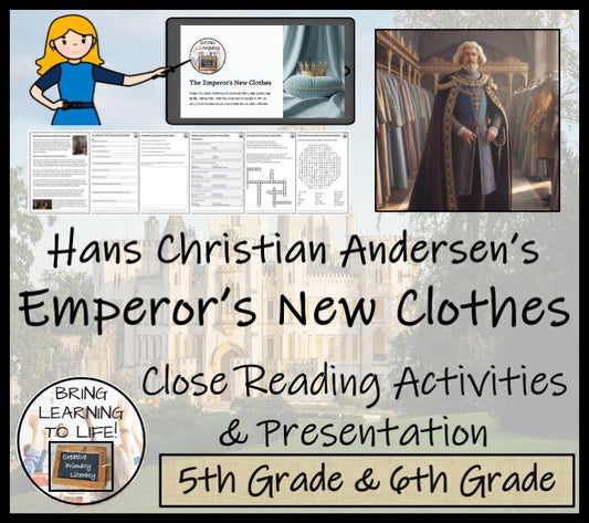 The Emperor's New Clothes Reading Comprehension Hans Christian Andersen | 5th-6th Grade