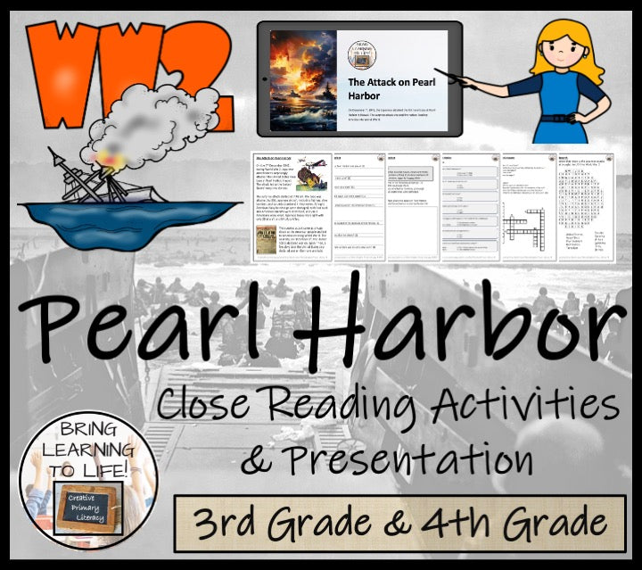 Attack on Pearl Harbor Close Reading Comprehension | 3rd Grade & 4th Grade