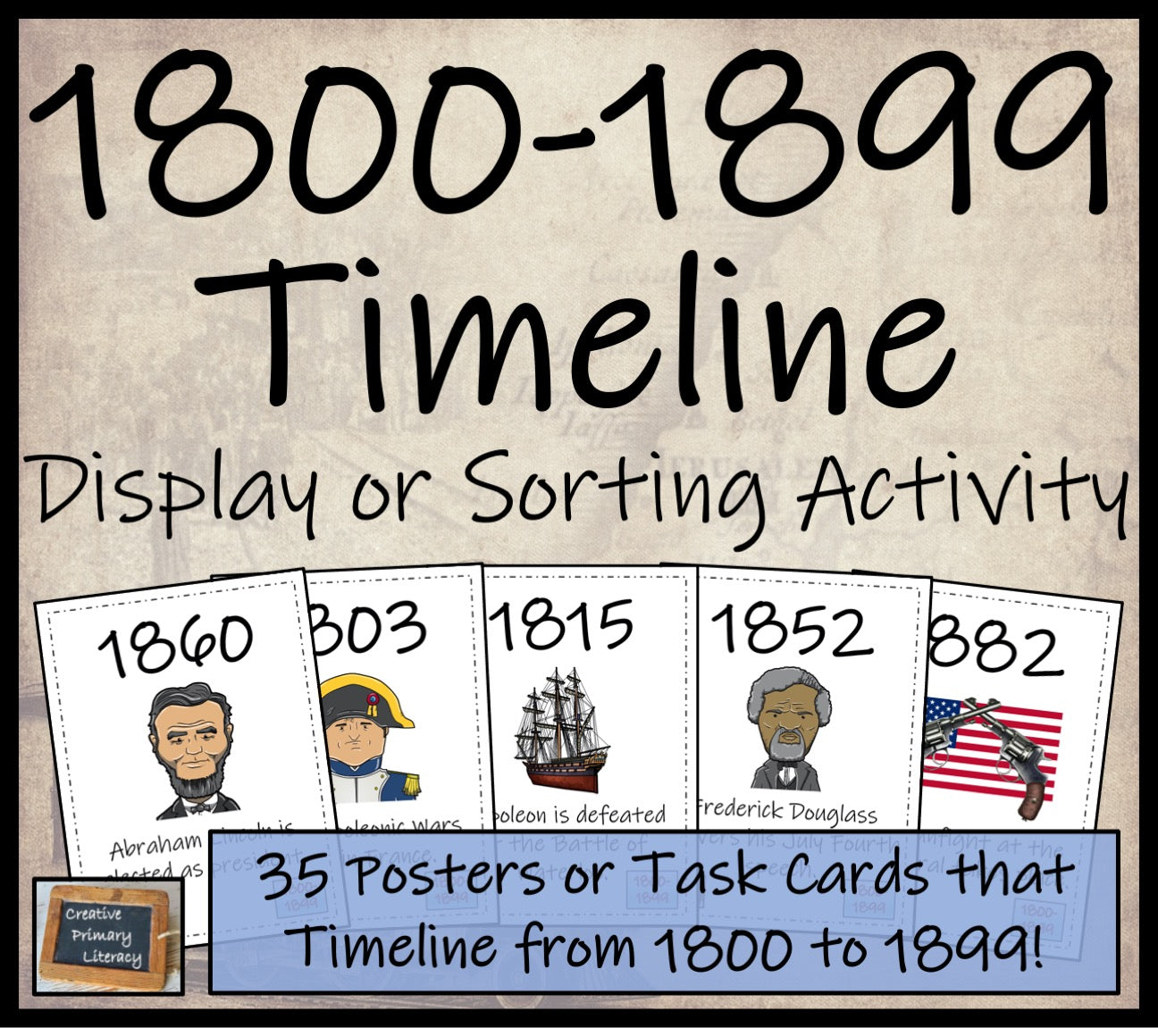 1800 to 1899 Timeline Display Research and Sorting Activity