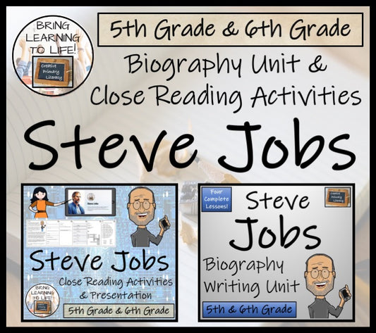 Steve Jobs Close Reading & Biography Bundle | 5th Grade & 6th Grade