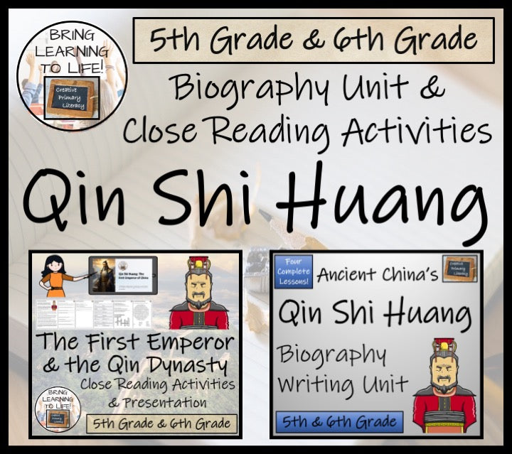 First Emperor Qin Shi Huang Close Reading & Biography Bundle | 5th & 6th Grade