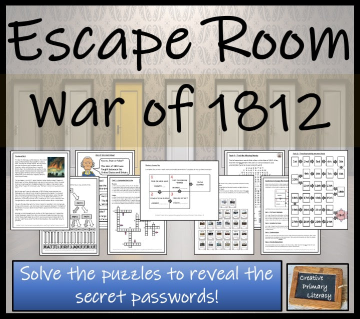 War of 1812 Escape Room Activity