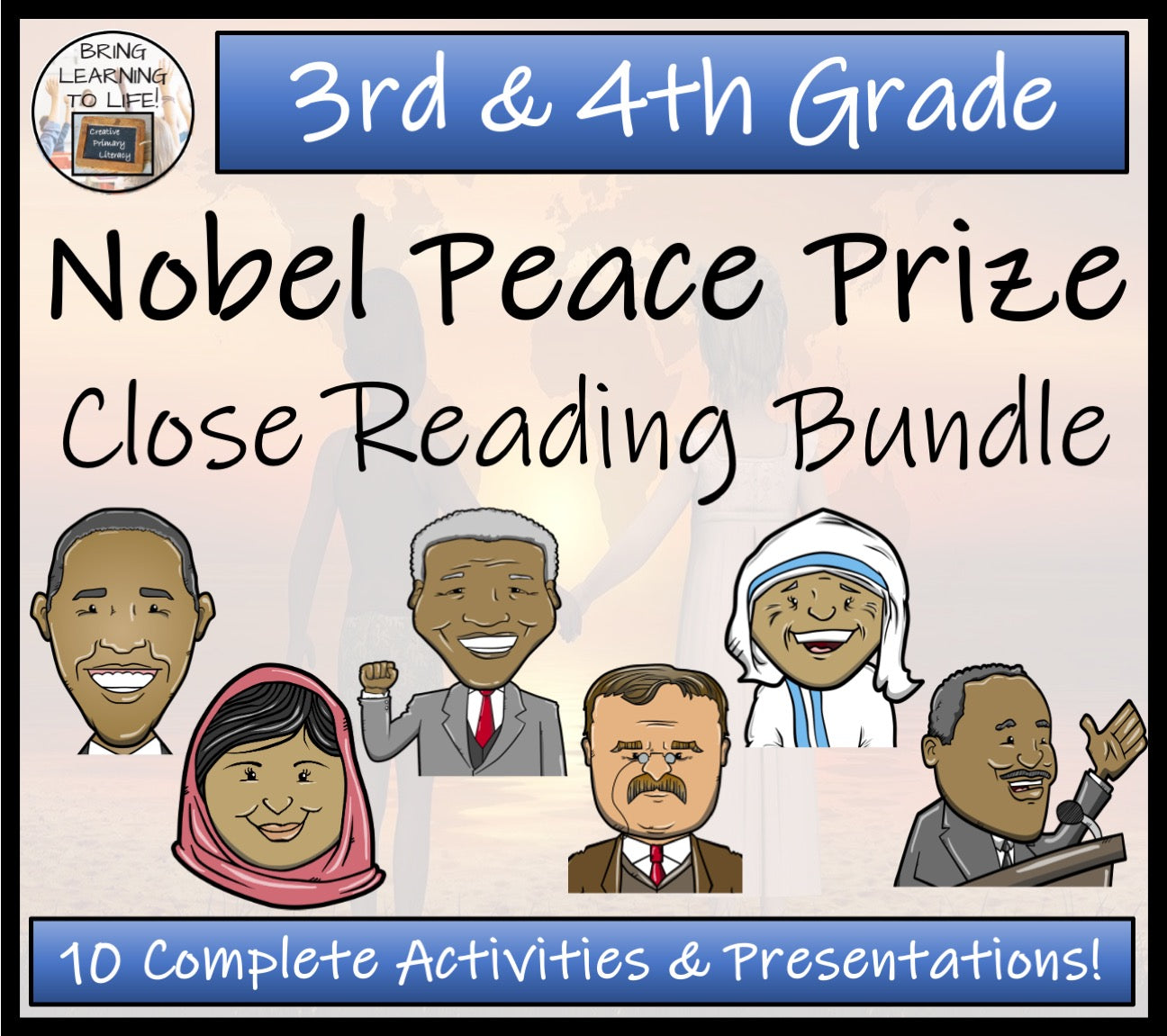Nobel Peace Prize & Winners Close Reading Comprehension Bundle | 3rd & 4th Grade
