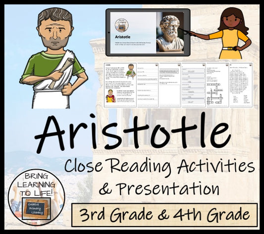 Aristotle Close Reading Comprehension Activities | 3rd Grade & 4th Grade