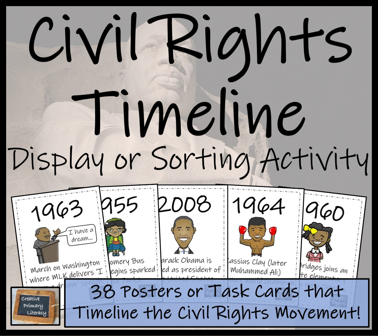 Civil Rights Movement Timeline Display Research and Sorting Activity