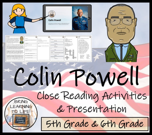 Colin Powell Close Reading Comprehension Activities | 5th Grade & 6th Grade