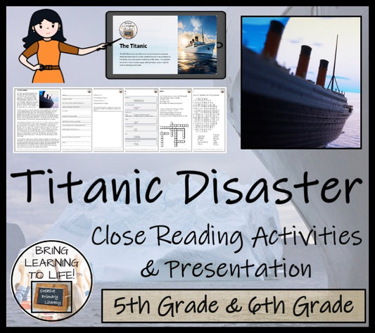 Titanic Close Reading Comprehension Activities | 5th Grade & 6th Grade