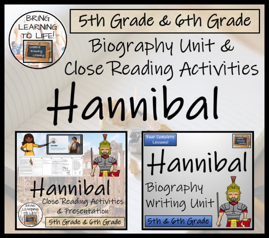 Hannibal Close Reading & Biography Bundle | 5th Grade & 6th Grade