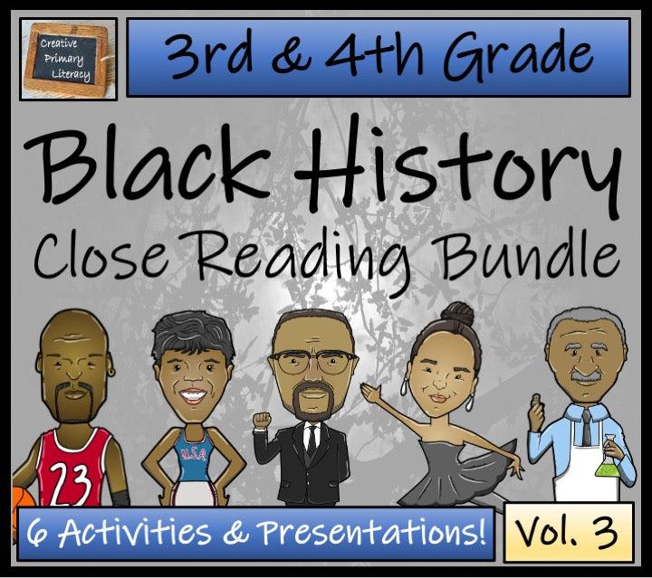 Black History Volume 3 Close Reading Comprehension Bundle | 3rd & 4th Grade