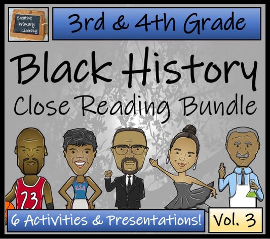 Black History Volume 3 Close Reading Comprehension Bundle | 3rd & 4th Grade