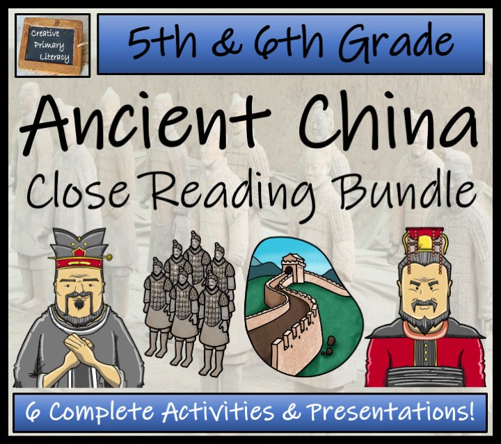 Ancient China Close Reading Comprehension Bundle | 5th Grade & 6th Grade