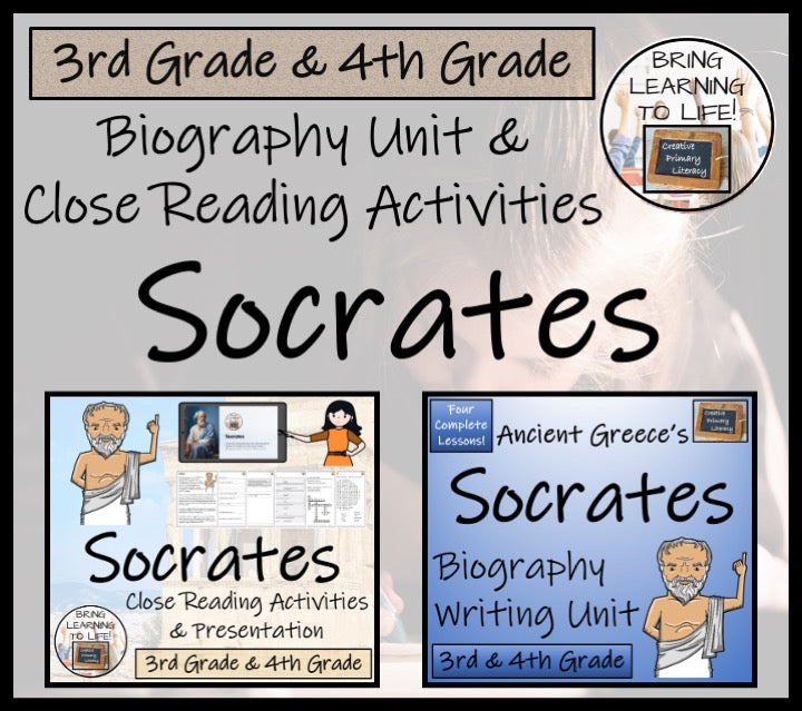 Socrates Close Reading & Biography Bundle | 3rd Grade & 4th Grade