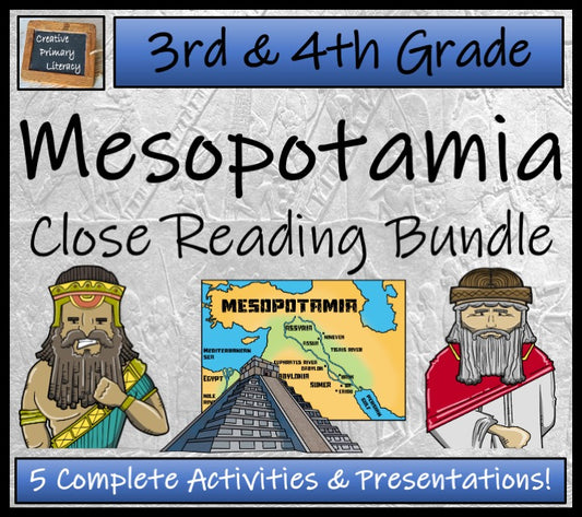 Ancient Mesopotamia Close Reading Comprehension Bundle | 3rd Grade & 4th Grade