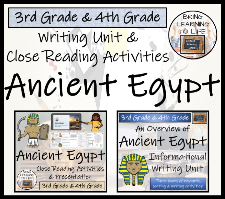 Ancient Egypt Close Reading & Informational Writing Bundle | 3rd Grade & 4th Grade