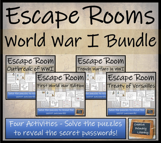 First World War Escape Room Activity Bundle | 5th Grade & 6th Grade