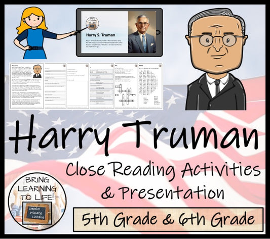 Harry Truman Close Reading Comprehension Activities | 5th Grade & 6th Grade