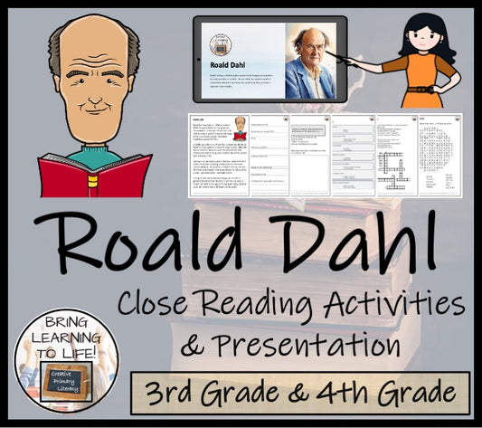 Roald Dahl Close Reading Comprehension Activities | 3rd Grade & 4th Grade