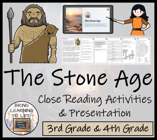 The Stone Age Close Reading Comprehension Activities | 3rd Grade & 4th Grade