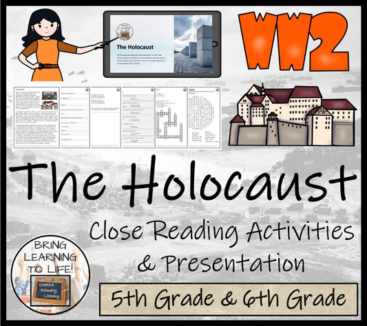 Holocaust of World War II Close Reading Comprehension | 5th Grade & 6th Grade