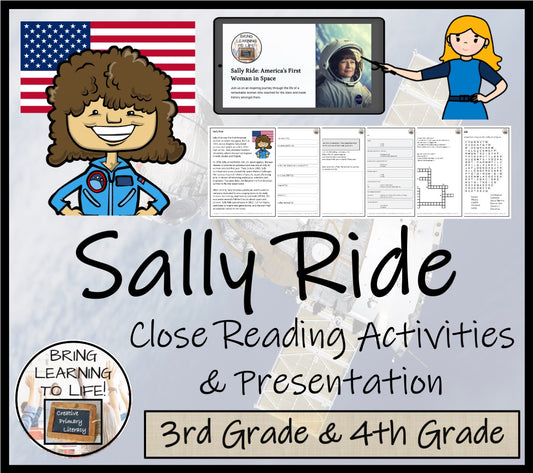 Sally Ride Close Reading Comprehension Activities | 3rd Grade & 4th Grade