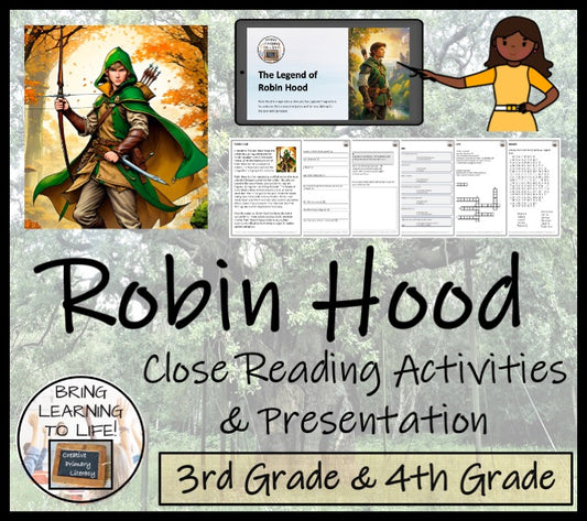 Robin Hood Close Reading Comprehension Activities | 3rd Grade & 4th Grade