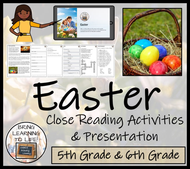 Easter Close Reading Comprehension Activities | 5th Grade & 6th Grade