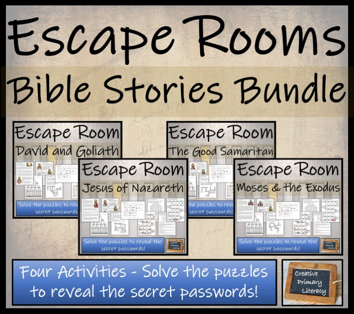 Bible Stories Escape Room Activity Bundle | 5th Grade & 6th Grade