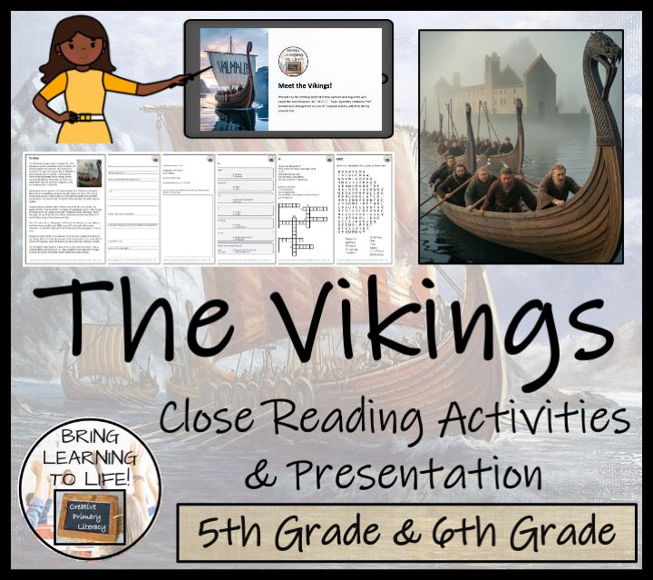 The Vikings Close Reading Comprehension Activities | 5th Grade & 6th Grade
