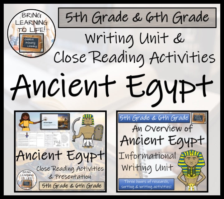 Ancient Egypt Close Reading & Informational Writing Bundle | 5th Grade & 6th Grade