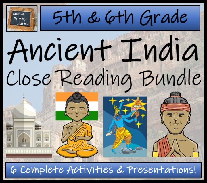 Ancient India Close Reading Comprehension Bundle | 5th Grade & 6th Grade