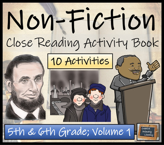 Non-Fiction Close Reading Comprehension Activity Book | 5th Grade & 6th Grade