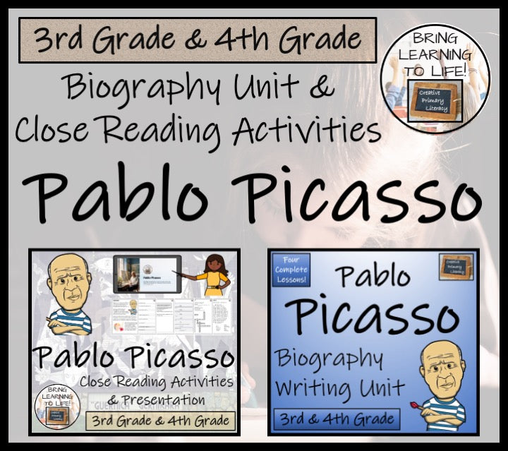 Pablo Picasso Close Reading & Biography Bundle | 3rd Grade & 4th Grade