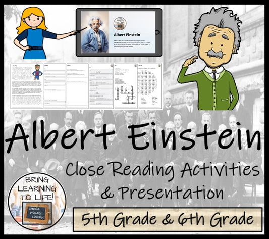 Albert Einstein Close Reading Comprehension Activity | 5th Grade & 6th Grade