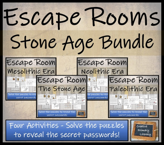 Stone Age Escape Room Activity Bundle | 5th Grade & 6th Grade