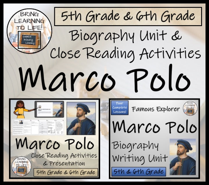 Marco Polo Close Reading & Biography Bundle | 5th Grade & 6th Grade