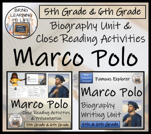 Marco Polo Close Reading & Biography Bundle | 5th Grade & 6th Grade