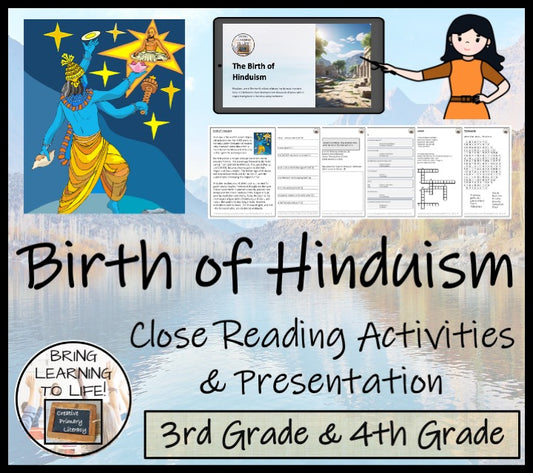 The Birth of Hinduism Close Reading Activities | 3rd Grade & 4th Grade