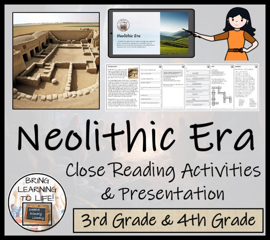 Neolithic Era of the Stone Age Close Reading Comprehension | 3rd & 4th Grade