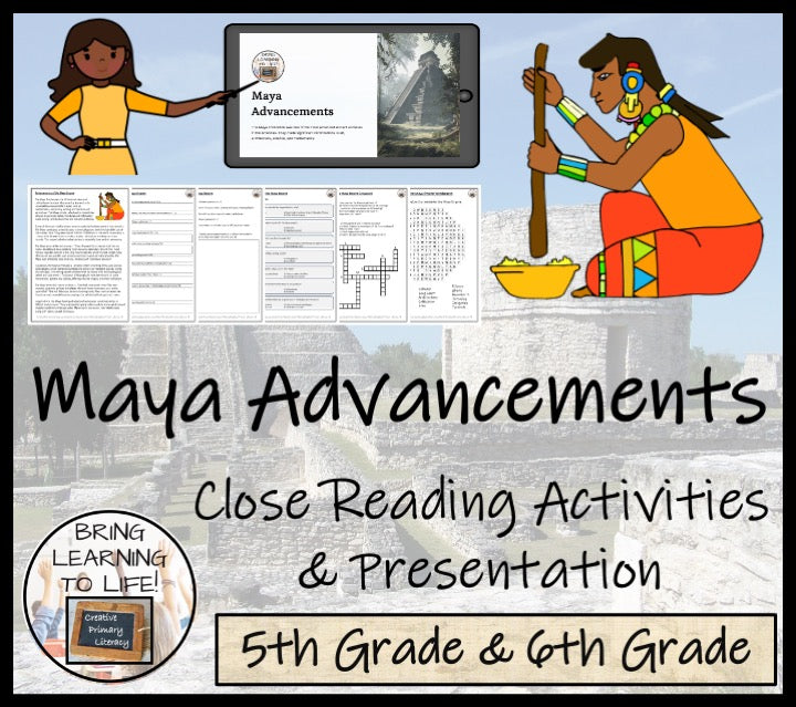 Maya Empire Advancements Reading Comprehension Activities | 5th & 6th Grade