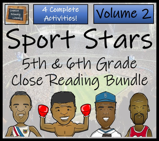 Sport Stars Volume 2 Close Reading Comprehension Bundle | 5th Grade & 6th Grade