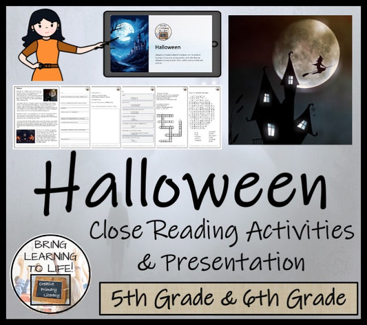 Halloween Close Reading Comprehension Activities | 5th Grade & 6th Grade