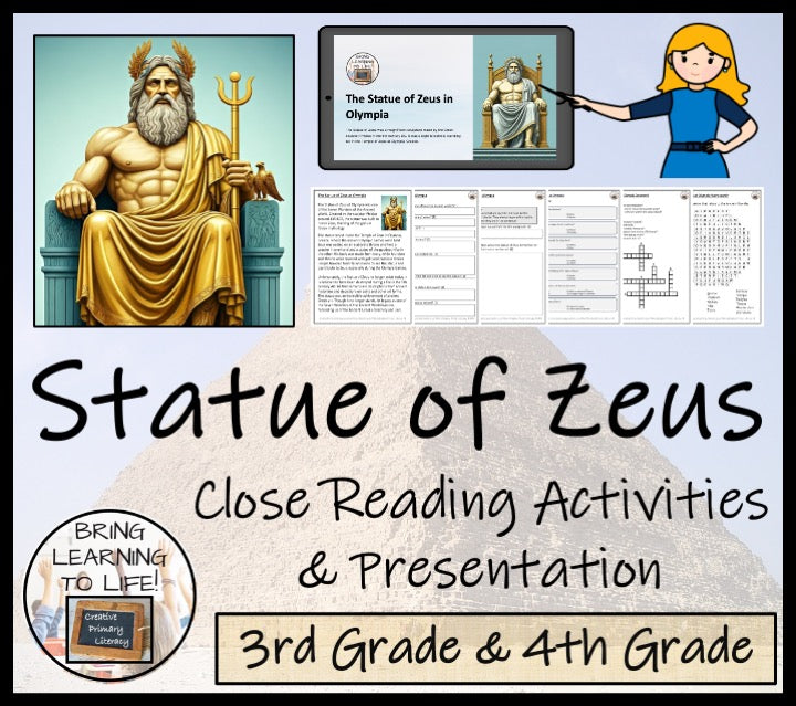 Statue of Zeus in Olympia Close Reading Activities | 3rd Grade & 4th Grade