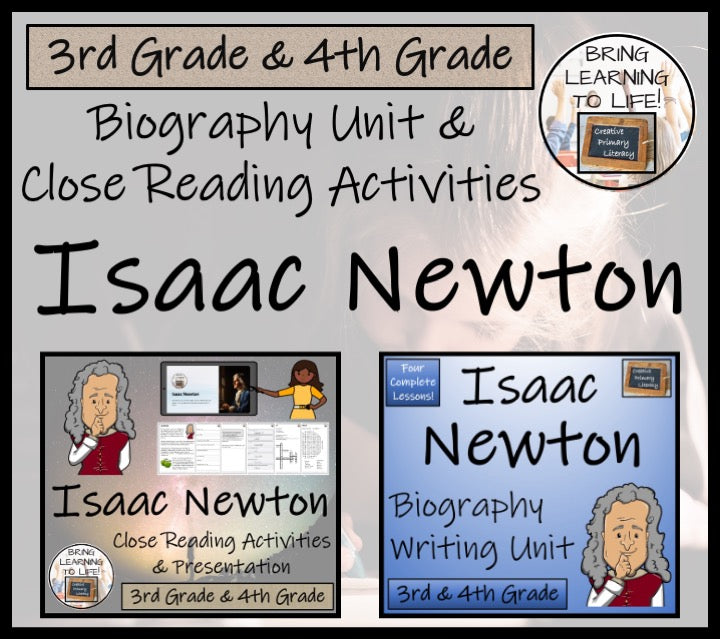 Isaac Newton Close Reading & Biography Bundle | 3rd Grade & 4th Grade