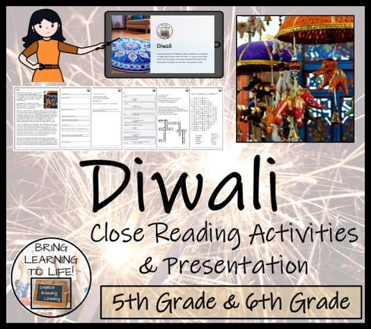 Diwali Close Reading Comprehension Activities | 5th Grade & 6th Grade