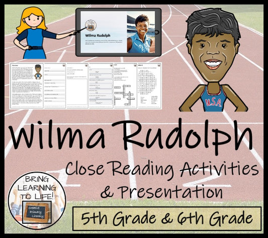 Wilma Rudolph Close Reading Comprehension Activities | 5th Grade & 6th Grade