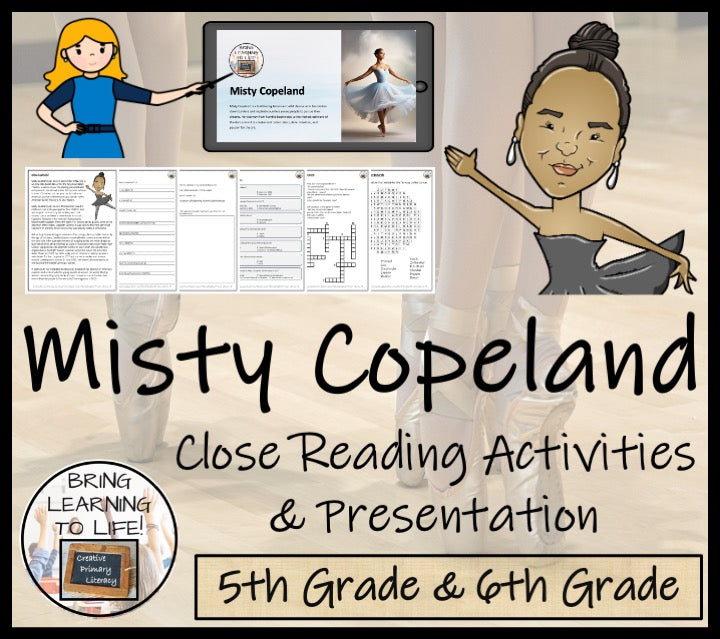 Misty Copeland Close Reading Comprehension Activities | 5th Grade & 6th Grade