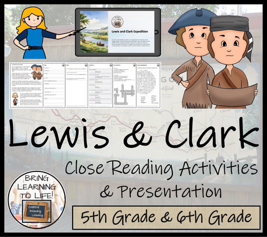 Lewis and Clark Expedition Close Reading Comprehension Activities | 5th & 6th Grade